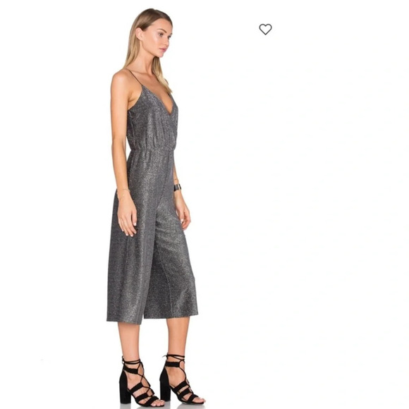 Revolve Sparkly Spaghetti Strap Jumpsuit Glitter Sequins House of Harlow Black - Picture 6 of 13